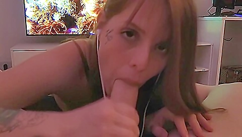 Beautiful chick with huge tits fucks in her boyfriend