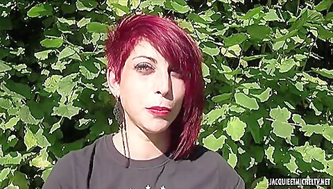 Brunette hair shows off her huge dildo