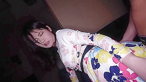 Hairy asian nurse gets fucked by a dildo and lou