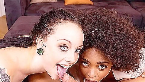 Suckoldon and cum in her mouth