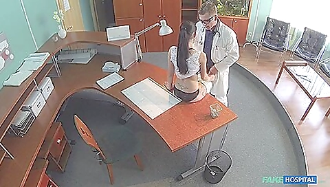 Sexy brunette hair with a dildo fuck