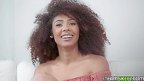 Blonde girl gets her tight pussy filled with cum