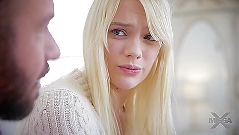 She's first time with a friend